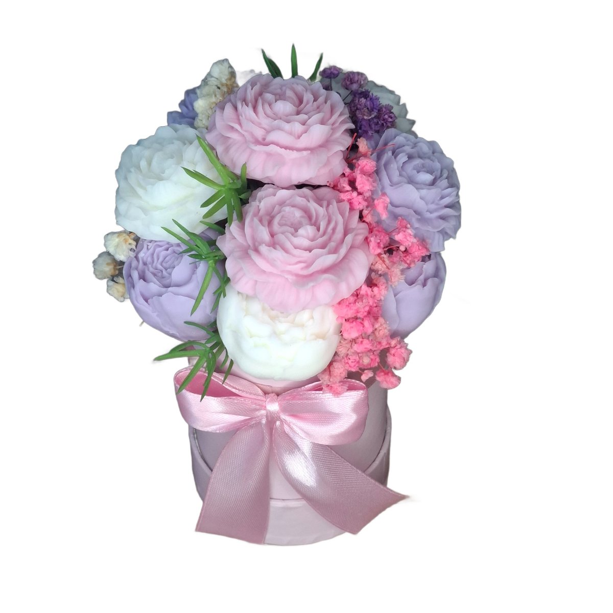 Flower Wax Box Wieczny Bukiet Kwiaty Woskowe Prezent Piwonie Urodziny
