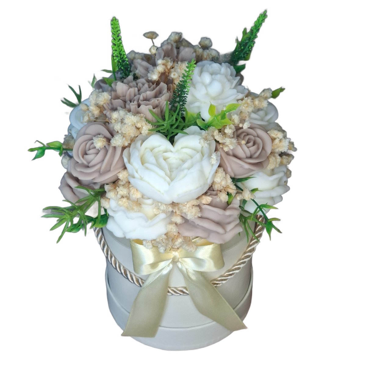 Flower Wax Box Wieczny Bukiet Kwiaty z Wosku Sojowego Prezent Urodziny