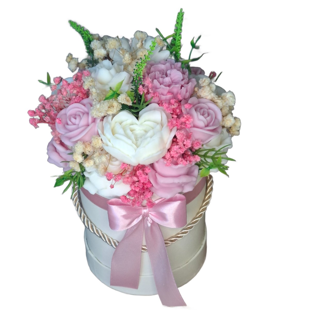 Flower Wax Box Wieczny Bukiet Kwiaty z Wosku Sojowego Prezent Urodziny
