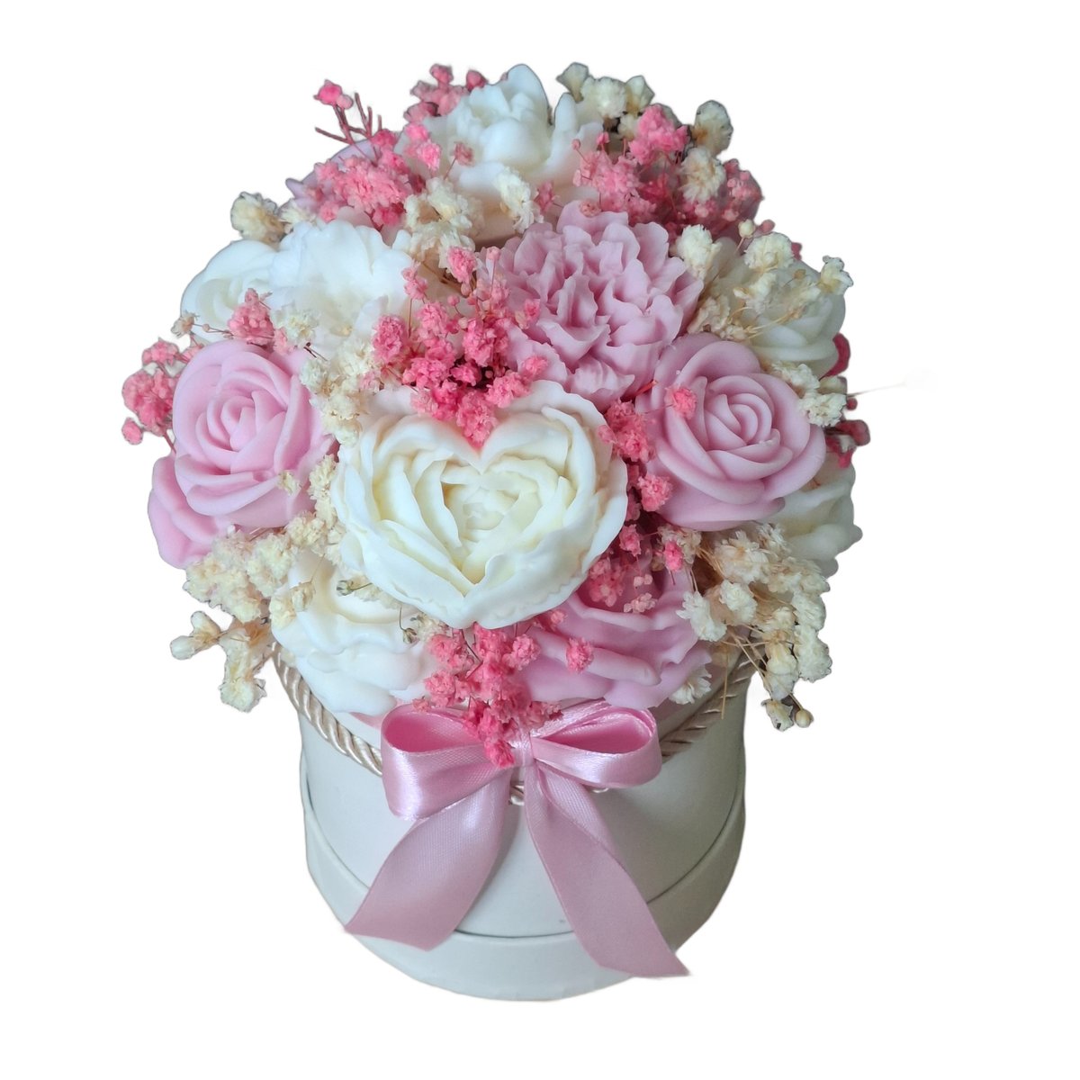 Flower Wax Box Wieczny Bukiet Kwiaty z Wosku Sojowego Prezent Urodziny