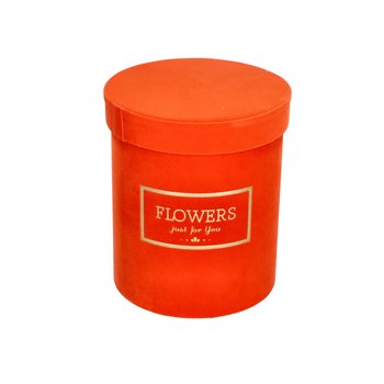 Flowerbox okrągły pomarańczowy cylinder 15x18cm