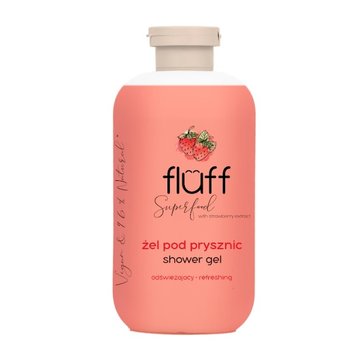 Fluff, Żel pod prysznic odświeżający, truskawka, 500ml  - Fluff