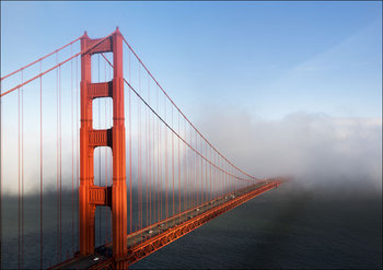 Fog rolls across the Golden Gate, Carol Highsmith - plakat 42x29,7 cm - Galeria Plakatu