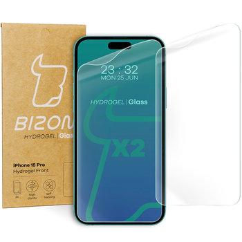 Folia Hydrożelowa Na Ekran Bizon Glass Hydrogel Front Do Iphone 15 Pro, 2 Sztuki - Bizon