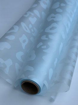 Folia matowa ze wzorem LAMPART, Przezroczysty + niebieski