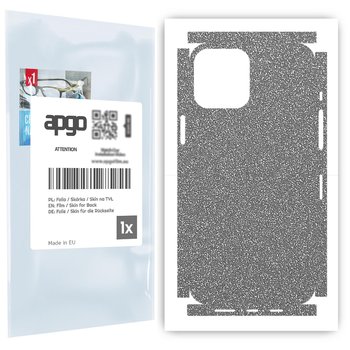 Folia naklejka skórka strukturalna na TYŁ+BOKI do Apple iPhone 12 Pro Max -  Brokat Srebrny - apgo SKINS - apgo