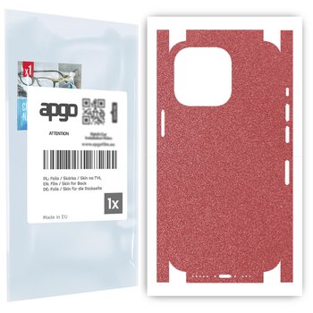 Folia naklejka skórka strukturalna na TYŁ+BOKI do Apple iPhone 13 Pro -  Różowy Pastel Matowy Chropowaty Baranek - apgo SKINS - apgo