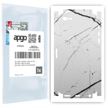Folia naklejka skórka strukturalna na TYŁ+BOKI do Apple iPhone 5 -  Marmur Biały - apgo SKINS - apgo