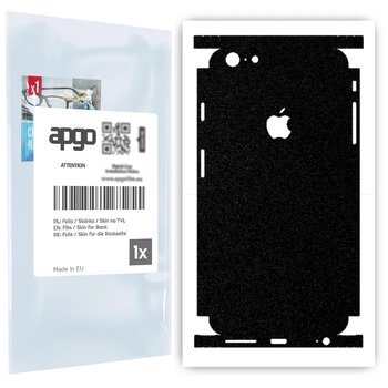 Folia naklejka skórka strukturalna na TYŁ+BOKI do Apple iPhone 6 Plus -  Czarny Pastel Matowy Chropowaty Baranek - apgo SKINS - apgo