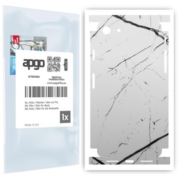 Folia naklejka skórka strukturalna na TYŁ+BOKI do Apple iPhone 7 -  Marmur Biały - apgo SKINS - apgo