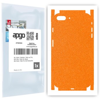Folia naklejka skórka strukturalna na TYŁ+BOKI do Apple iPhone 7 Plus -  Pomarańczowy Pastel Matowy Chropowaty Baranek - apgo SKINS - apgo