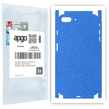 Folia naklejka skórka strukturalna na TYŁ+BOKI do Apple iPhone 8 Plus -  Niebieski Pastel Matowy Chropowaty Baranek - apgo SKINS - apgo