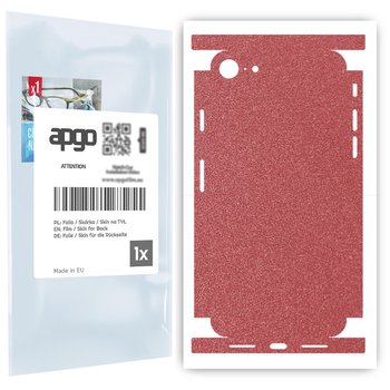 Folia naklejka skórka strukturalna na TYŁ+BOKI do Apple iPhone SE 2022 -  Różowy Pastel Matowy Chropowaty Baranek - apgo SKINS - apgo