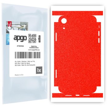Folia naklejka skórka strukturalna na TYŁ+BOKI do Apple iPhone XR -  Czerwony Pastel Matowy Chropowaty Baranek - apgo SKINS - apgo