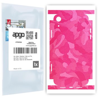 Folia naklejka skórka strukturalna na TYŁ+BOKI do Apple iPhone XR -  Moro | Camo Różowy - apgo SKINS - apgo