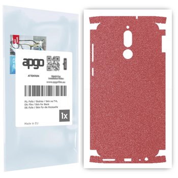 Folia naklejka skórka strukturalna na TYŁ+BOKI do Huawei Mate 10 Lite -  Różowy Pastel Matowy Chropowaty Baranek - apgo SKINS - apgo