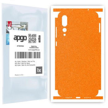 Folia naklejka skórka strukturalna na TYŁ+BOKI do Huawei P20 Pro -  Pomarańczowy Pastel Matowy Chropowaty Baranek - apgo SKINS - apgo
