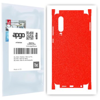 Folia naklejka skórka strukturalna na TYŁ+BOKI do Huawei P30 -  Czerwony Pastel Matowy Chropowaty Baranek - apgo SKINS - apgo