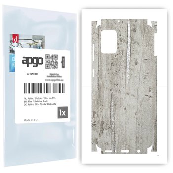 Folia naklejka skórka strukturalna na TYŁ+BOKI do Samsung Galaxy A31 -  Beton Srebrne Paski - apgo SKINS - apgo