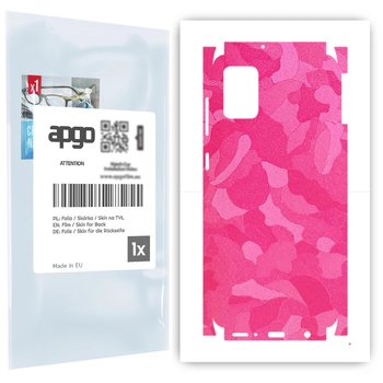 Folia naklejka skórka strukturalna na TYŁ+BOKI do Samsung Galaxy A31 -  Moro | Camo Różowy - apgo SKINS - apgo