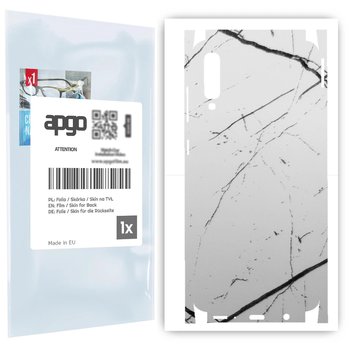 Folia naklejka skórka strukturalna na TYŁ+BOKI do Samsung Galaxy A70 -  Marmur Biały - apgo SKINS - apgo