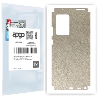 Folia naklejka skórka strukturalna na TYŁ+BOKI do Samsung Galaxy Note 20 Ultra -  Tytan Srebrny - apgo SKINS - apgo