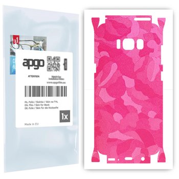 Folia naklejka skórka strukturalna na TYŁ+BOKI do Samsung Galaxy S8 -  Moro | Camo Różowy - apgo SKINS - apgo