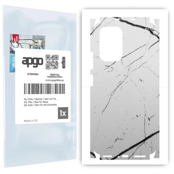 Folia naklejka skórka strukturalna na TYŁ+BOKI do Xiaomi Mi 11i -  Marmur Biały - apgo SKINS - apgo