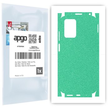 Folia naklejka skórka strukturalna na TYŁ+BOKI do Xiaomi Redmi Note 11 4G -  Seledynowy Pastel Matowy Chropowaty Baranek - apgo SKINS - apgo