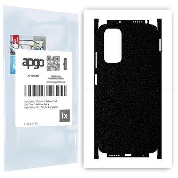 Folia naklejka skórka strukturalna na TYŁ+BOKI do Xiaomi Redmi Note 11S -  Czarny Pastel Matowy Chropowaty Baranek - apgo SKINS - apgo