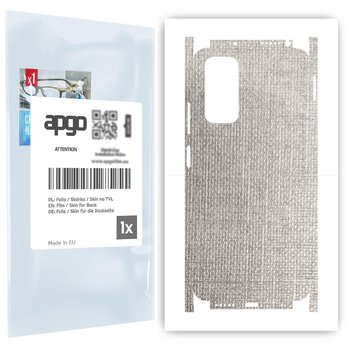 Folia naklejka skórka strukturalna na TYŁ+BOKI do Xiaomi Redmi Note 11S -  Tkanina Denim Szary - apgo SKINS - apgo