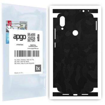Folia naklejka skórka strukturalna na TYŁ+BOKI do Xiaomi Redmi Note 7 -  Moro | Camo Czarny - apgo SKINS - apgo
