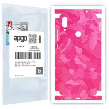 Folia naklejka skórka strukturalna na TYŁ+BOKI do Xiaomi Redmi Note 7 -  Moro | Camo Różowy - apgo SKINS - apgo