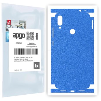 Folia naklejka skórka strukturalna na TYŁ+BOKI do Xiaomi Redmi Note 7 -  Niebieski Pastel Matowy Chropowaty Baranek - apgo SKINS - apgo