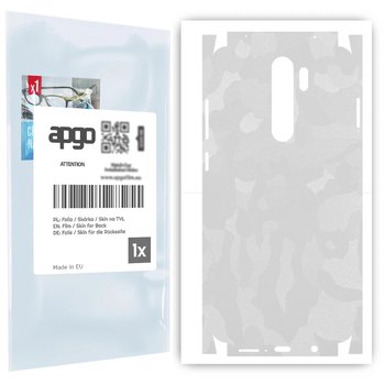 Folia naklejka skórka strukturalna na TYŁ+BOKI do Xiaomi Redmi Note 8 Pro -  Moro | Camo Biały - apgo SKINS - apgo