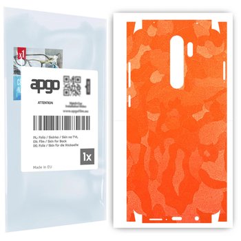 Folia naklejka skórka strukturalna na TYŁ+BOKI do Xiaomi Redmi Note 8 Pro -  Moro | Camo Pomarańczowy - apgo SKINS - apgo