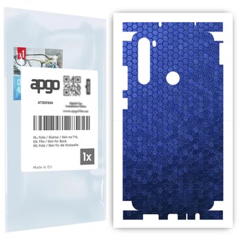 Folia naklejka skórka strukturalna na TYŁ+BOKI do Xiaomi Redmi Note 8T -  Plaster Miodu Niebieski - apgo SKINS - apgo