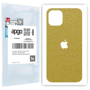 Folia naklejka skórka strukturalna na TYŁ do Apple iPhone 12 -  Brokat Złoty - apgo SKINS - apgo