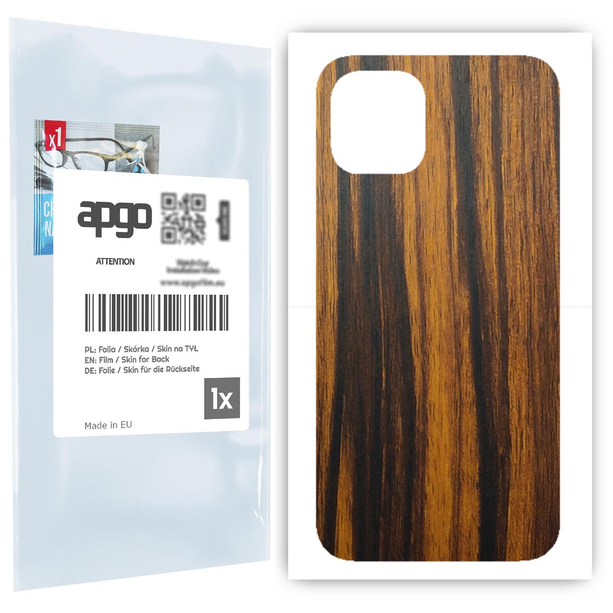 Folia naklejka skórka strukturalna na TYŁ do Apple iPhone 12 - Drewno Tygrysie - apgo SKINS