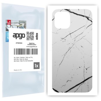 Folia naklejka skórka strukturalna na TYŁ do Apple iPhone 12 -  Marmur Biały - apgo SKINS - apgo