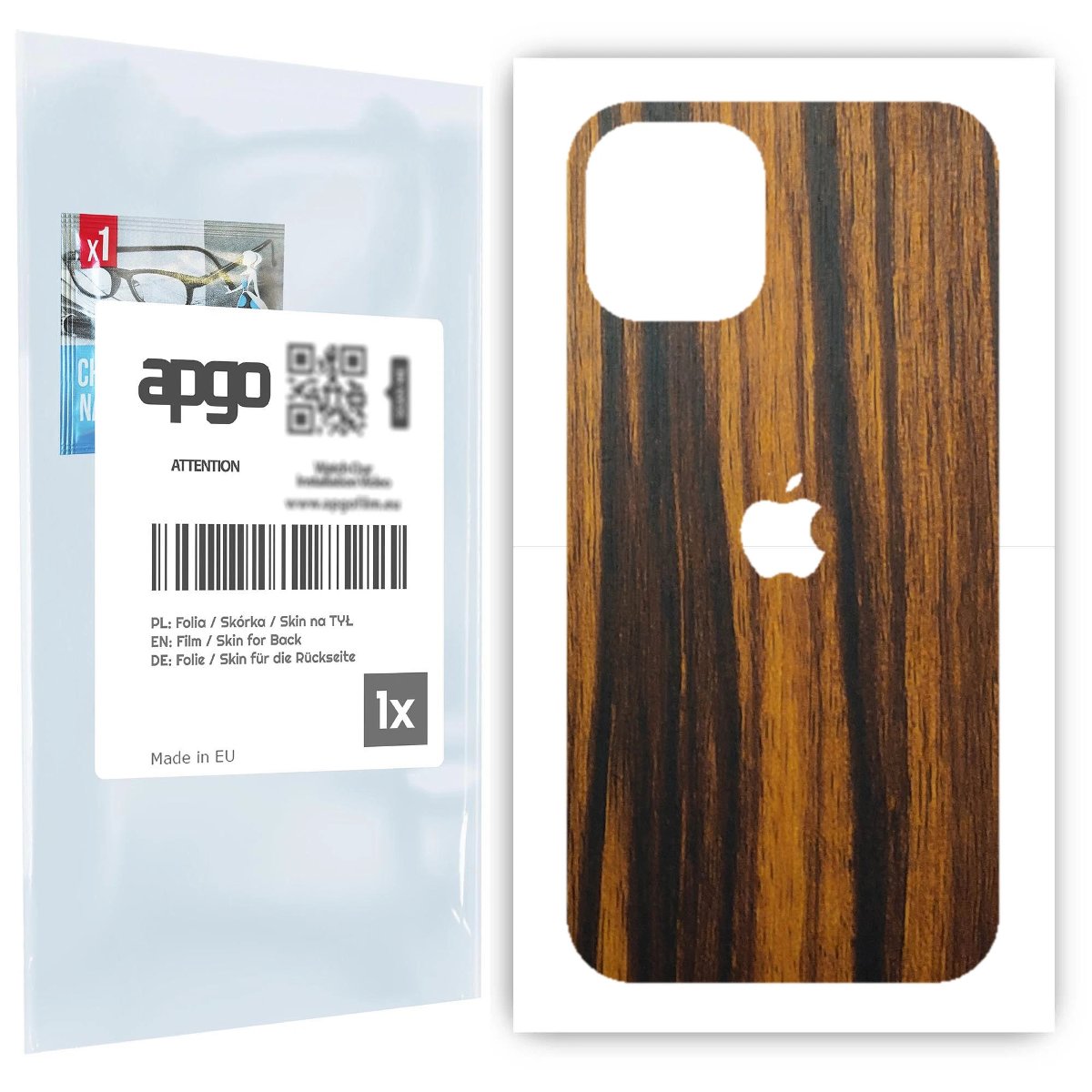Folia naklejka skórka strukturalna na TYŁ do Apple iPhone 12 mini - Drewno Tygrysie - apgo SKINS