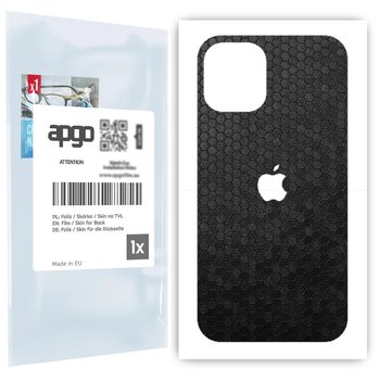 Folia naklejka skórka strukturalna na TYŁ do Apple iPhone 12 mini -  Plaster Miodu Czarny - apgo SKINS - apgo