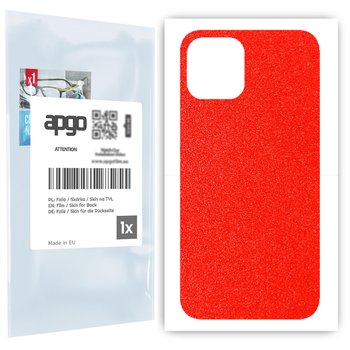 Folia naklejka skórka strukturalna na TYŁ do Apple iPhone 12 Pro -  Czerwony Pastel Matowy Chropowaty Baranek - apgo SKINS - apgo