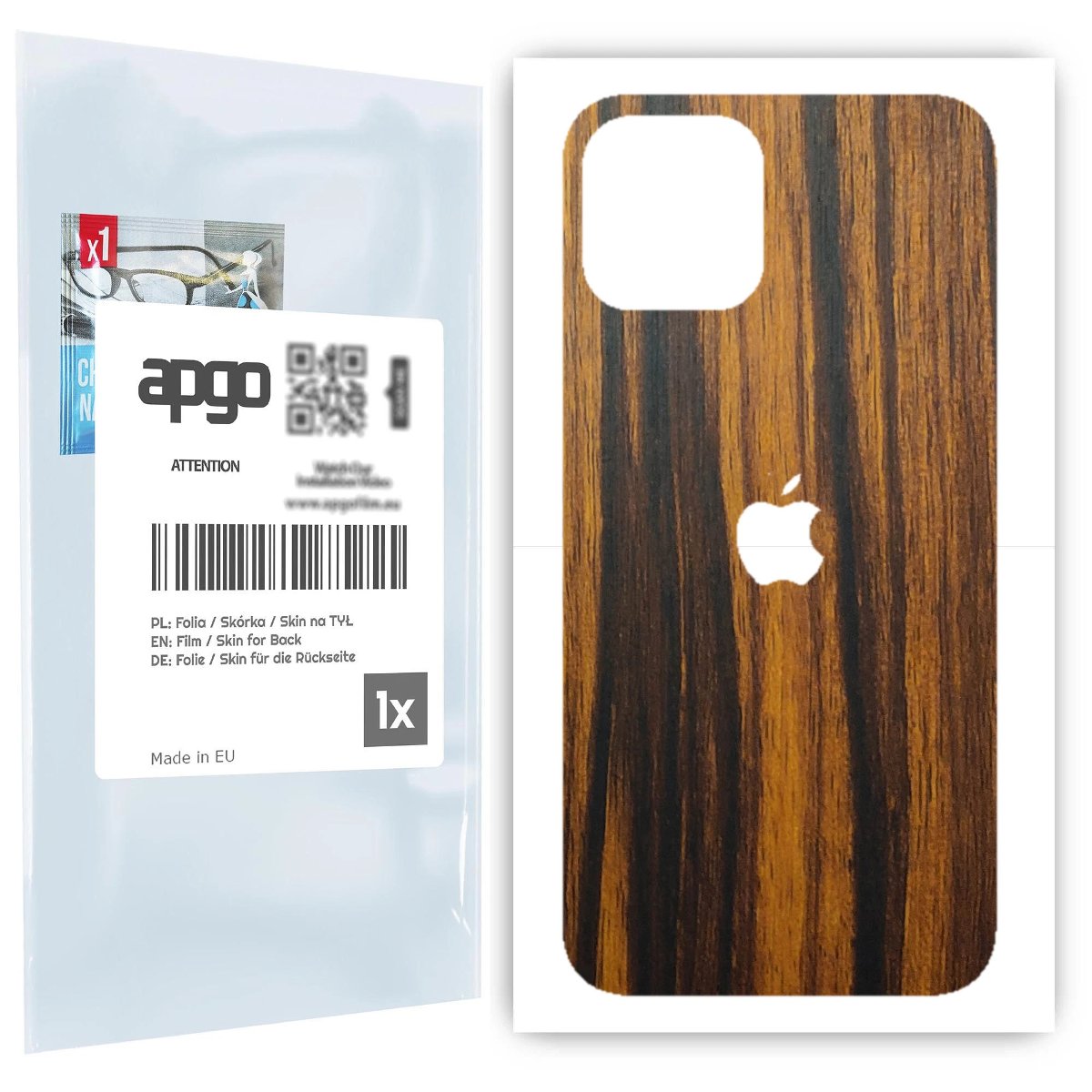 Folia naklejka skórka strukturalna na TYŁ do Apple iPhone 12 Pro - Drewno Tygrysie - apgo SKINS