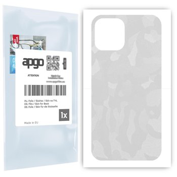 Folia naklejka skórka strukturalna na TYŁ do Apple iPhone 12 Pro Max -  Moro | Camo Biały - apgo SKINS - apgo