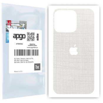 Folia naklejka skórka strukturalna na TYŁ do Apple iPhone 13 Pro -  Tkanina Biała - apgo SKINS - apgo