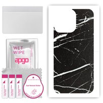 Folia naklejka skórka strukturalna na TYŁ do Apple iPhone 15 Pro -  Marmur Ciemny - apgo SKINS apgo