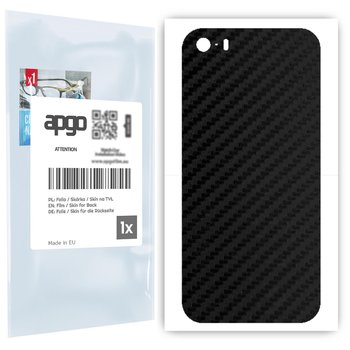 Folia naklejka skórka strukturalna na TYŁ do Apple iPhone 5 - Carbon - apgo SKINS - apgo