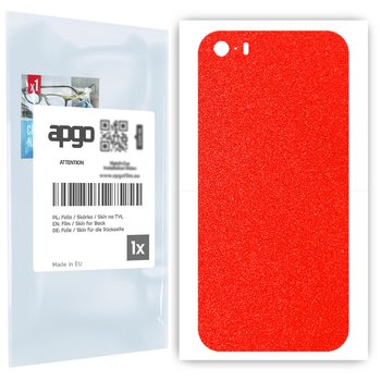 Folia naklejka skórka strukturalna na TYŁ do Apple iPhone 5 -  Czerwony Pastel Matowy Chropowaty Baranek - apgo SKINS - apgo
