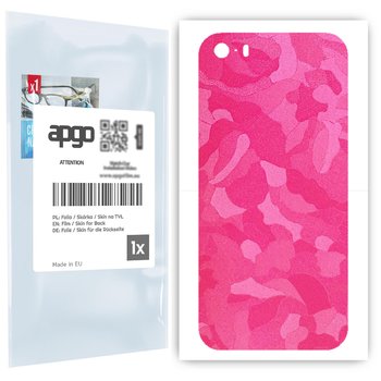 Folia naklejka skórka strukturalna na TYŁ do Apple iPhone 5s -  Moro | Camo Różowy - apgo SKINS - apgo